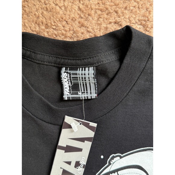 Famous‎ Stars and Straps T Shirt Size Medium Black Chainsaw Skull Graphic Mens - Picture 8 of 9